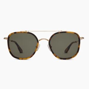 NWOT QUINCE Rio Polarized Stainless Steel Sunglasses Gold/Fawn Tortoise 4170